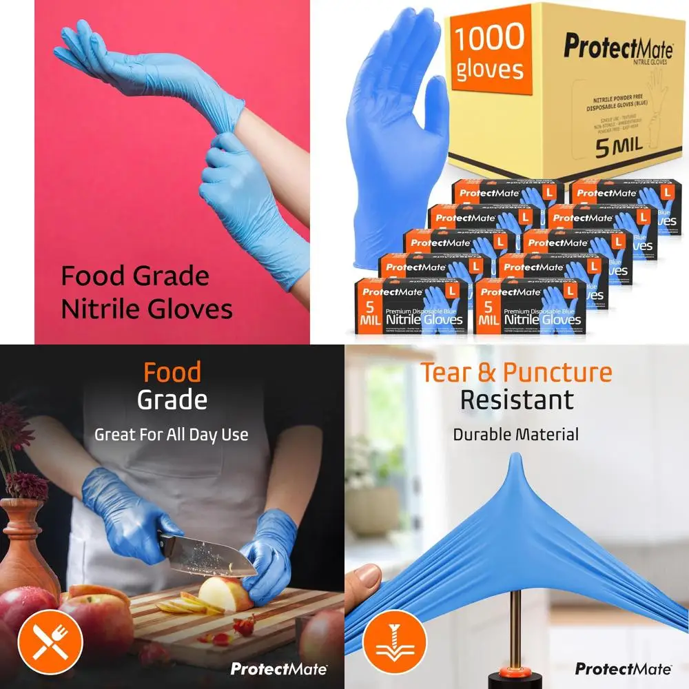 

Disposable Nitrile Gloves - 5 Mil Textured Food Service Gloves