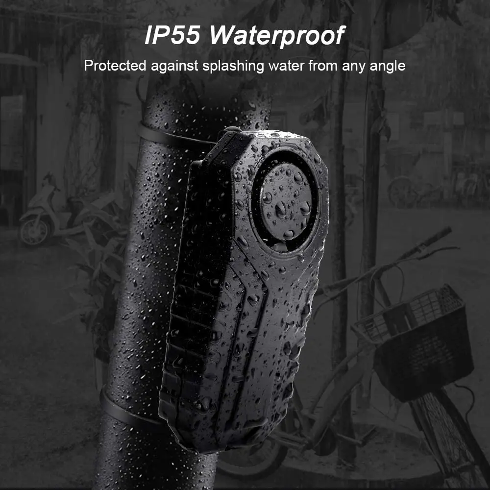 Wsdcam à prova dwaterproof água da bicicleta da motocicleta elétrica de segurança anti perdido controle remoto sem fio detector vibração alarme 113db sys