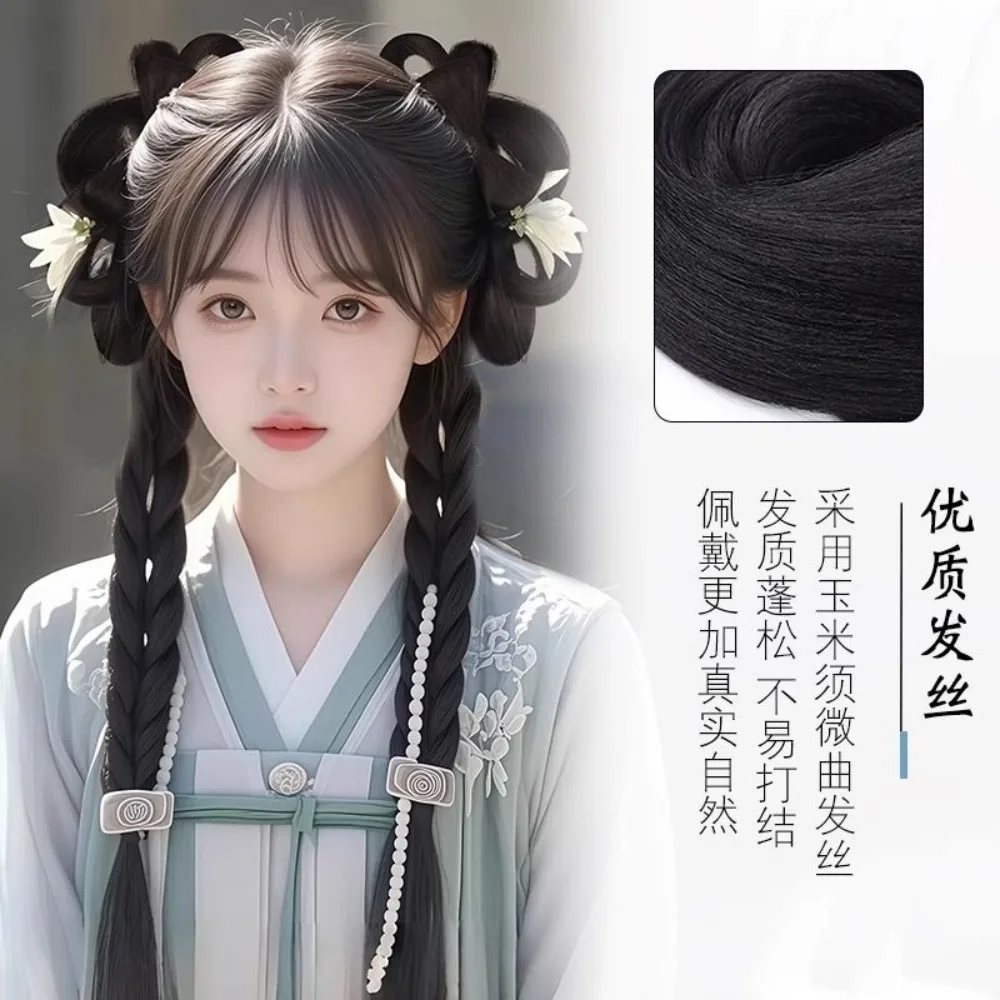 ‌ Kit per capelli Hanfu istantaneo - Panino cinese antico con clip all-in-one con imbottitura ‌ ‌ Set di capelli cinesi antichi