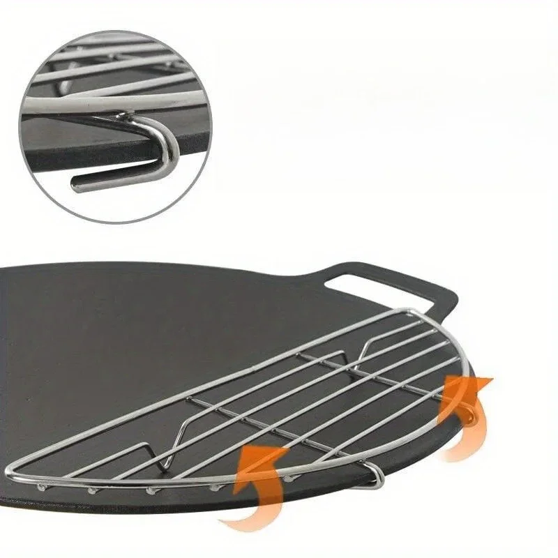 Outdoor Barbecue Net Steam Rack Stainless Steel Camping Barbecue Frying Pan Barbecue Meat Drain Anti Scorching Grill