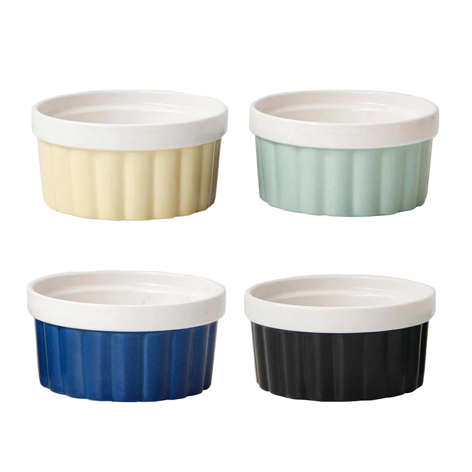 Durable Porcelain Ramekins Baking Dish for Souffle, Creme Brulee and Custards