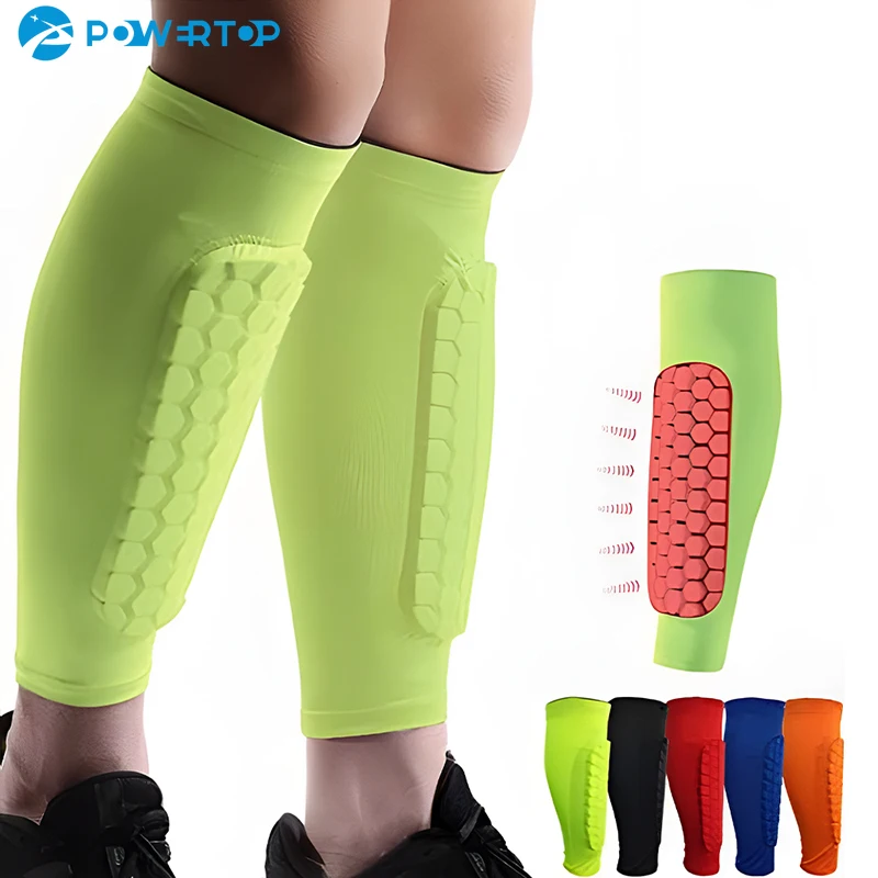 

1Pcs Leg Sleeves Shin Guards Shockproof Honeycomb Nylon Support Sock Shin Protector Soccer Gear Soccer Shields Sports Legging