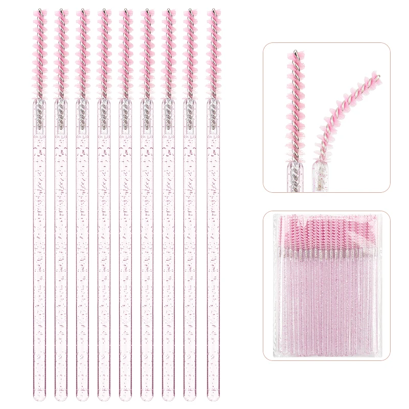 50pcs Disposable Makeup Brush Eyelash Microbrush Mascara Wands Cosmetics Applicator Eyebrow Comb Lash Extension Supplies Tool