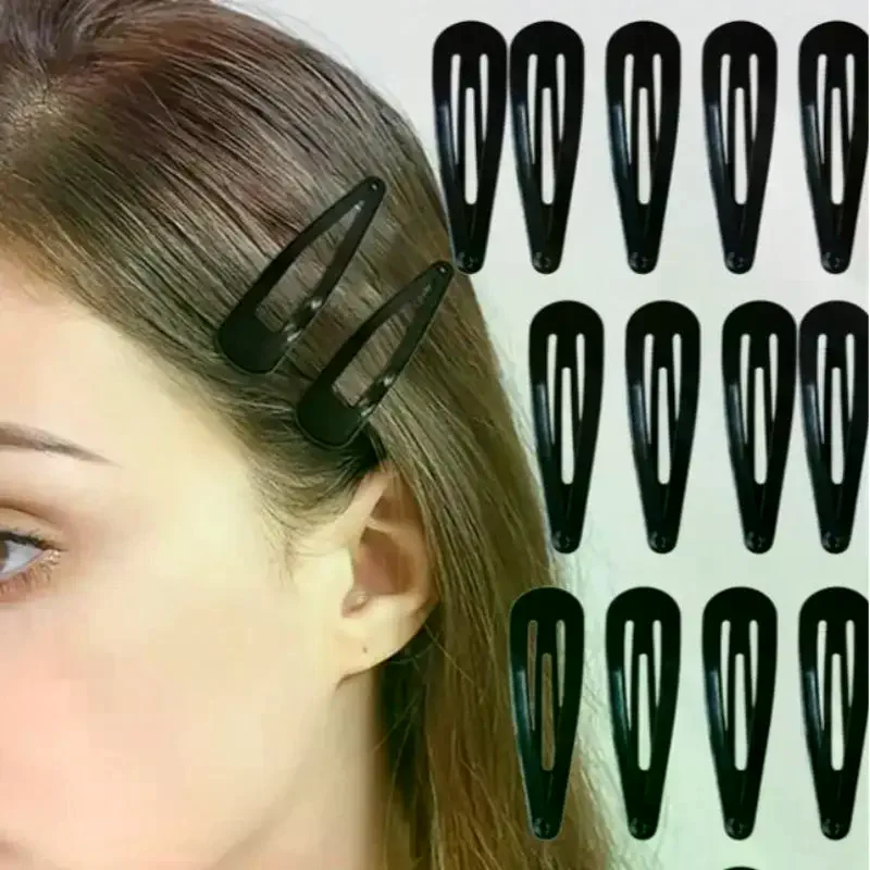 20/40Pcs Black Hair Clips 2Inch Adults Children Hair Accessories Hair Tools Clip Decorative Women Metal Snap Barrettes