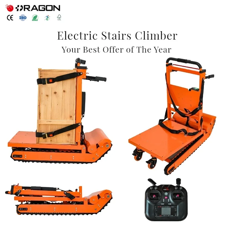400kg Electric Stair Climber Dolly Heavy Duty Foldable Stair Climbing Robot Trolley for Professional Industrial Logistics