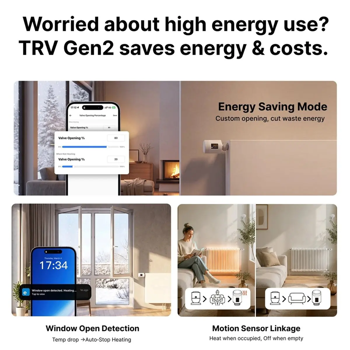 TRV-ZBT ZigBee+BLE Thermostatic Valve Real-Time Temperature Control Temperature Adjustment Intelligent Timing