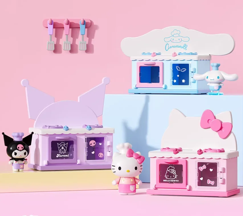 

Sanrio Kitchen Series Blind Box Hello Kitty Kuromi Cinnamoroll Mini Food Toy Cute Simulation Playset Collectible Gift for fans