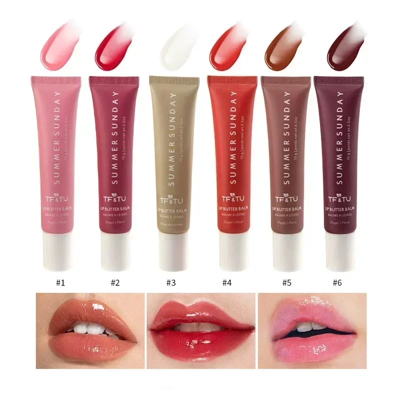 8 colores 15g Summ Fridays bálsamo labial de mantequilla polipéptido líquido hidratante labial brillo de labios cosméticos