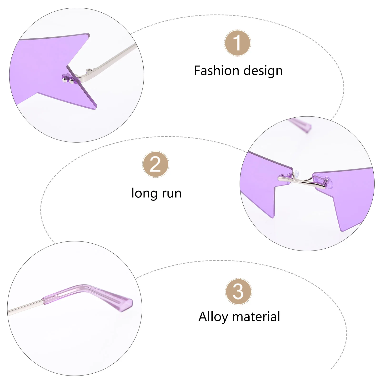

Funny Sunglasses Rimless Creative Beach Party Eyeglasses Hawaiian Shaped Travel Cool Alloy Frames Durable Comfortable Glasses