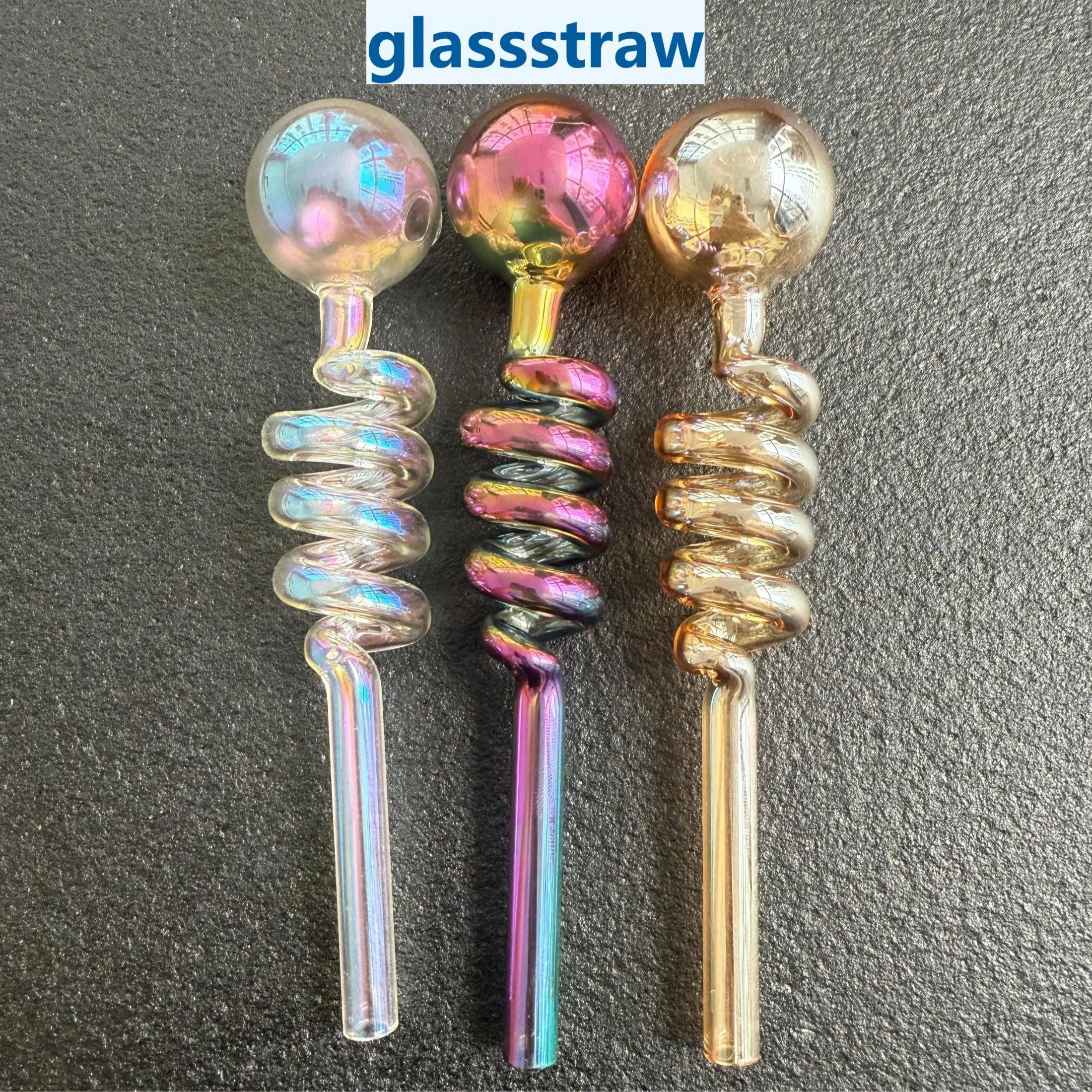 5.5-Inch Colorful High Borosilicate Glass Straws - For Birthday Parties/Cocktails/Whiskey/Coffee/Juice