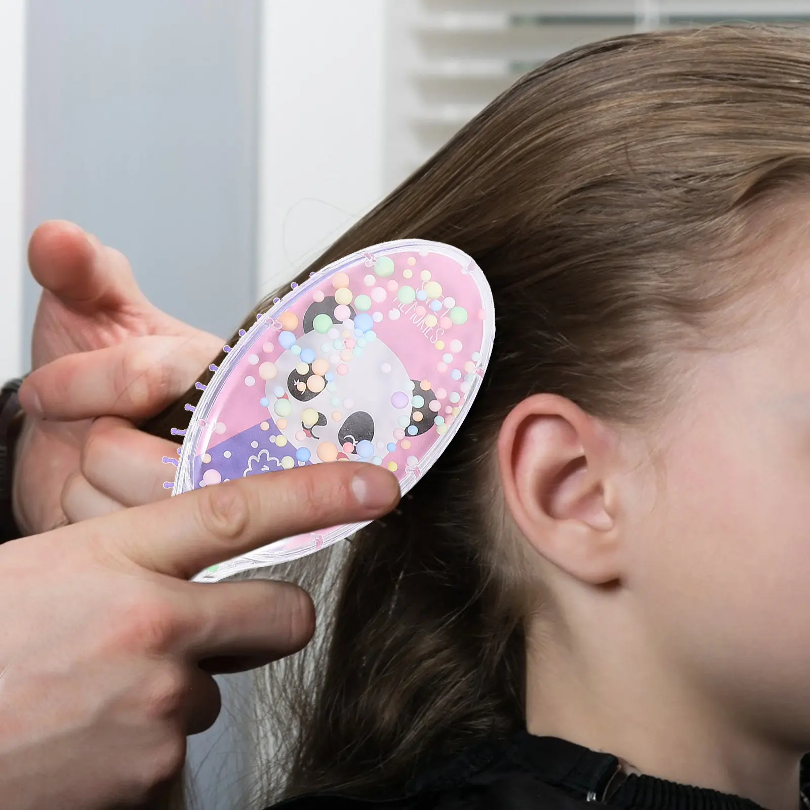 1Set Panda Airbag Combs Assorted Colors Lightweight Cartoon Hairbrush for Home Salon Massage Detangling Comb Wet Dry Hair