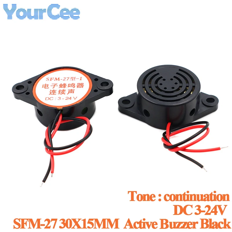 SFM-27 SHD4216 Alarme Eletrônico Buzzer Beep Alarme Som Contínuo/Intermittente DC 3-24V 12V Alto decibel para Arduino Car Van