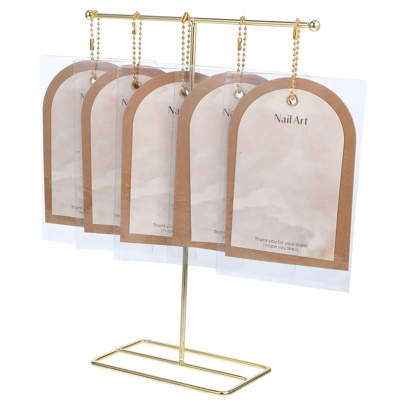 

1 Set Nail Art Display Cards Vintage Design T-Shaped Stand Fake Nail Display Holder Salon Supply Manicure Showing Holder