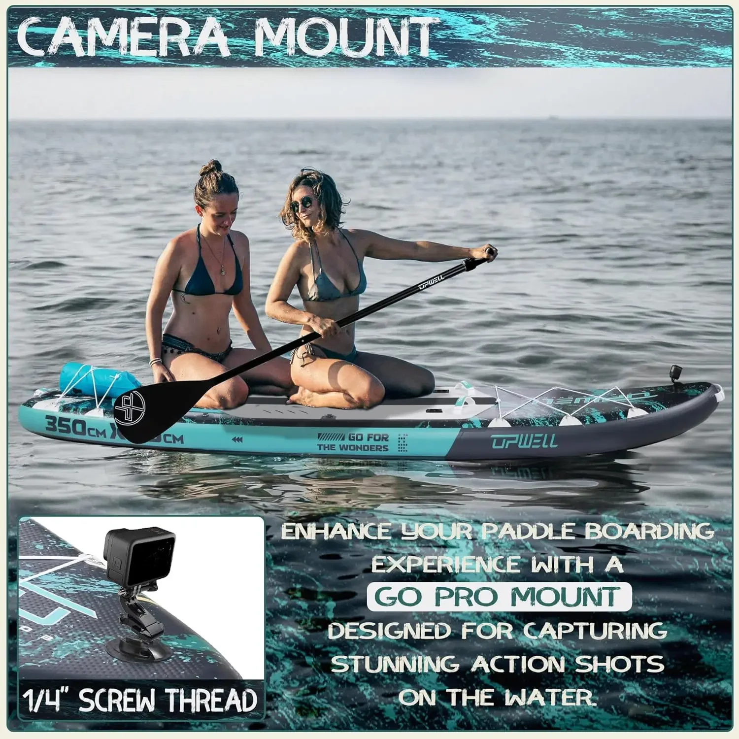 Tavola da paddle gonfiabile da 10'6"/11'/11'6", tavola da paddle stand up per giovani e adulti, design stabile, accessori SUP premium, backp