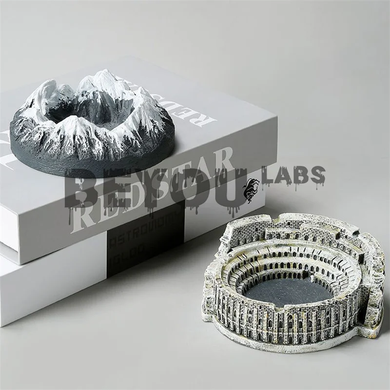 

Вулканская пепельница из смолы, табак, сигарет, пепельница для курения, украшения для дома, терраса, клуб, бар, украшение, имитация римского Колизея