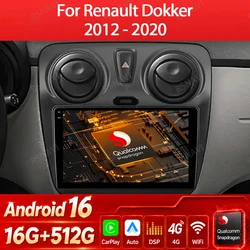 Android 15 Car Radio For Renault Lodgy Dacia Dokker 2012 - 2021 Multimedia Stereo Video Player Auto Carplay GPS NAVI 4G WIFI DVD