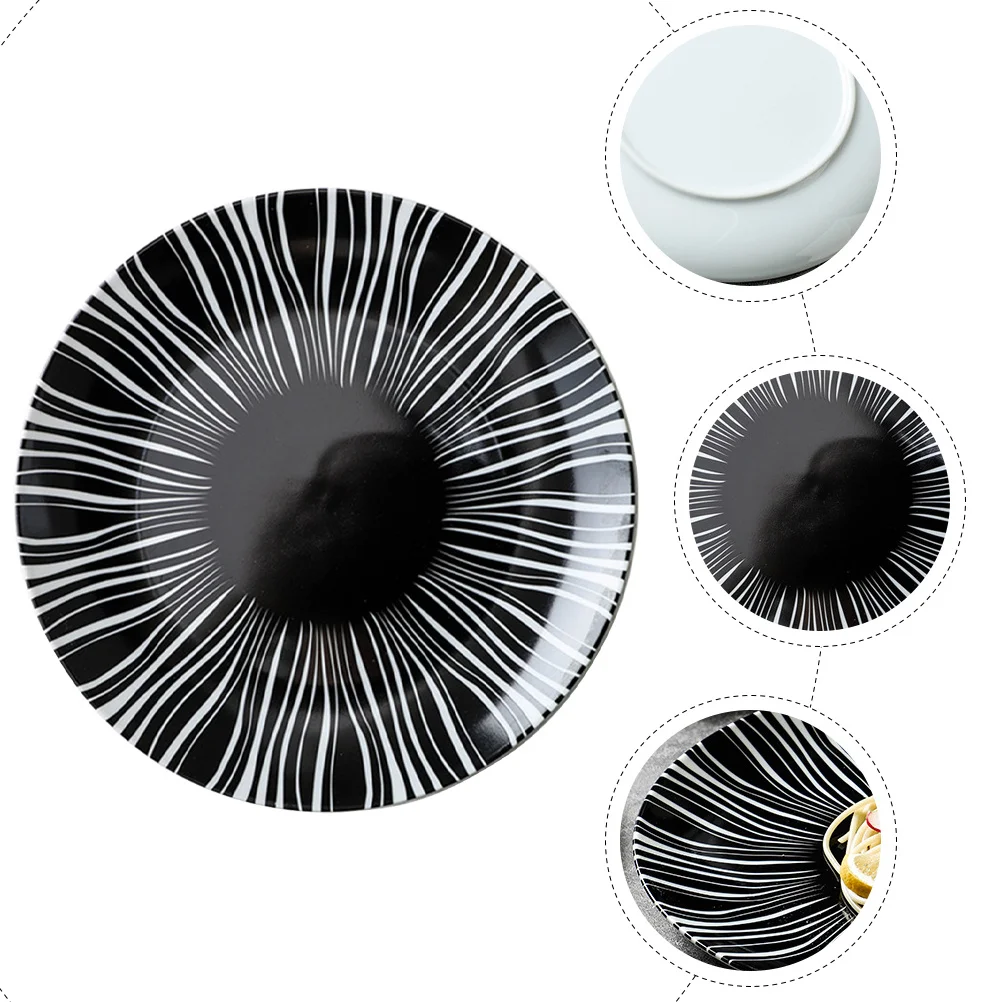 

Household Ceramic Food Plate Nordic Simple Round Large Capacity Dinner Pasta Steak Serving Plate for Party Family