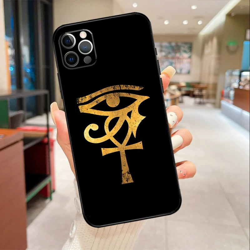 Egyptian Eye of Horus Art Case For iPhone 16 15 14 Pro Max 13 12 Mini 11 Pro Max X XS XR Plus Soft Cover Funda