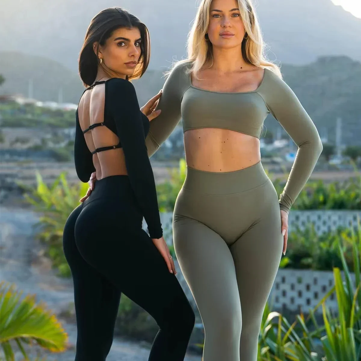 2025 TEVEO طماق الركض النساء سلس اليوغا السراويل عالية الجودة الصالة الرياضية طماق مضلع سراويل رياضية عالية تمتد اللياقة البدنية ضيق