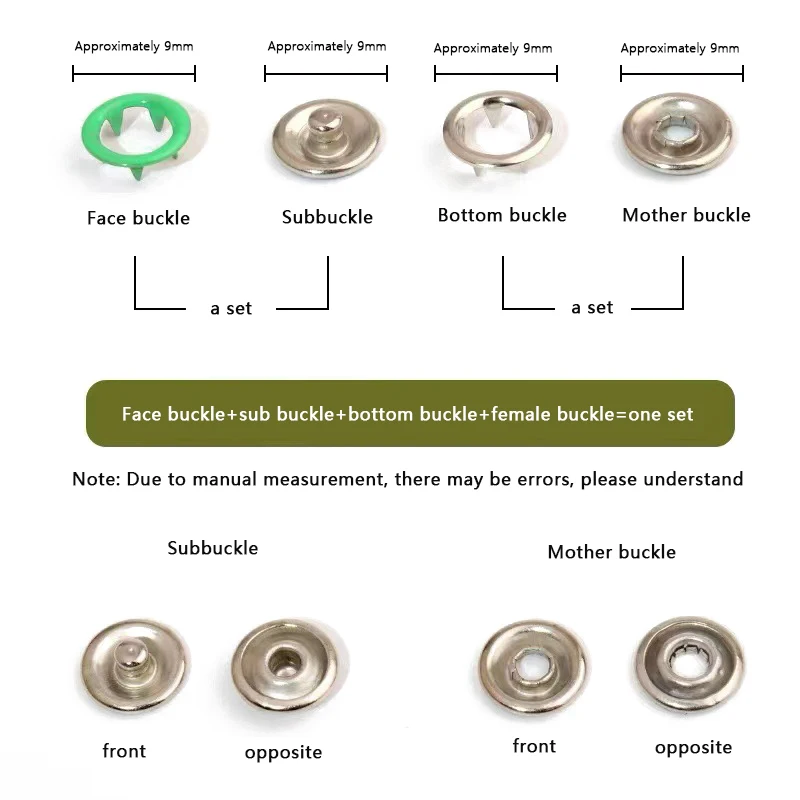 [YU] Zangenwerkzeug + 50/100 Set Metall-Nähknöpfe, hohle, solide Fünf-Klauen-Schnalle, Metall-Druckknöpfe für die Installation von Kleidung, DIY-Handwerk