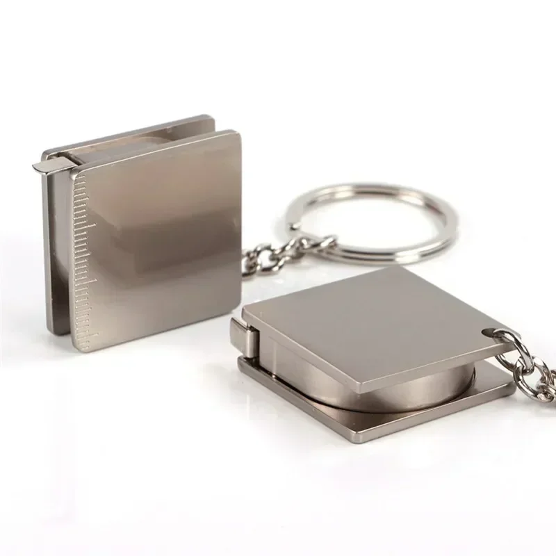 DIY Work Compact Gauging Tool Square Pull Ruler Sturdy Tape Measure Keychain Anti Lost Durable Dual Use Practical Retractable