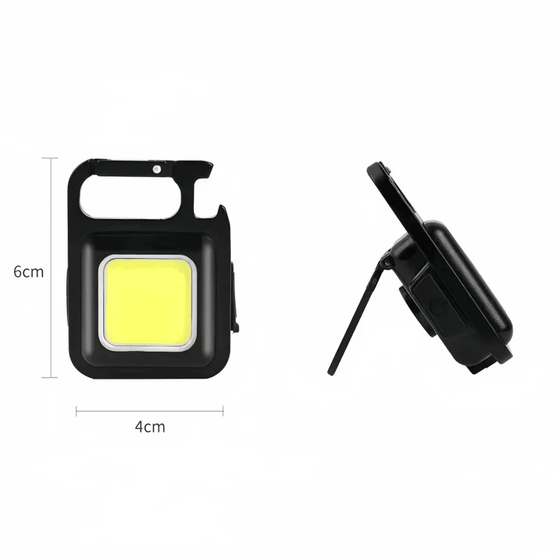 LED Working Light USB Rechargeable Mini Flashlight Portable Bright Keychain Pocket Clip Lantern Outdoor Hiking Fishing Camping