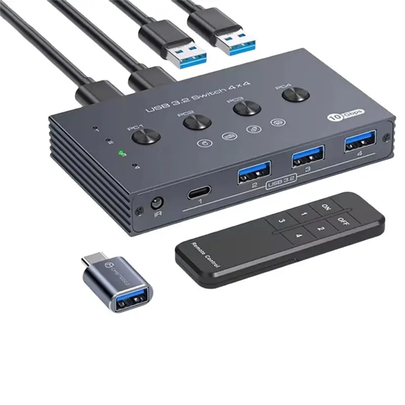 Ingenious-Mouse Shared Controller Keyboard Shared Controller 10Gbps Rate Fit Computer Laptop Mouse Keyboard Share 4 USB Ports