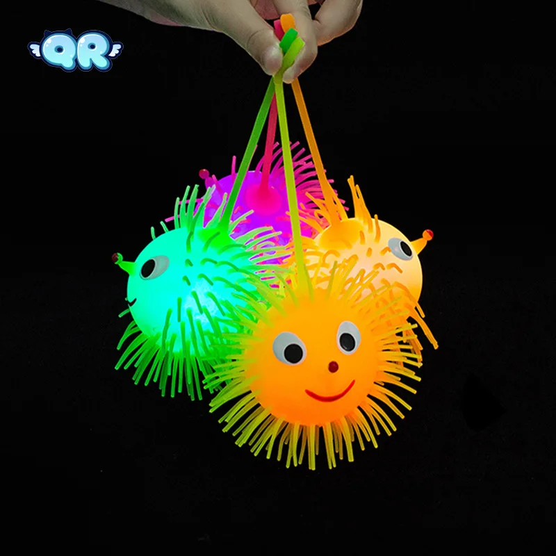 Kids Glowing Hair Ball Toy Child Soft Rubber Fur Ball Elasticity Fun Toys Children Squeeze Anti Stress Toys Random Color