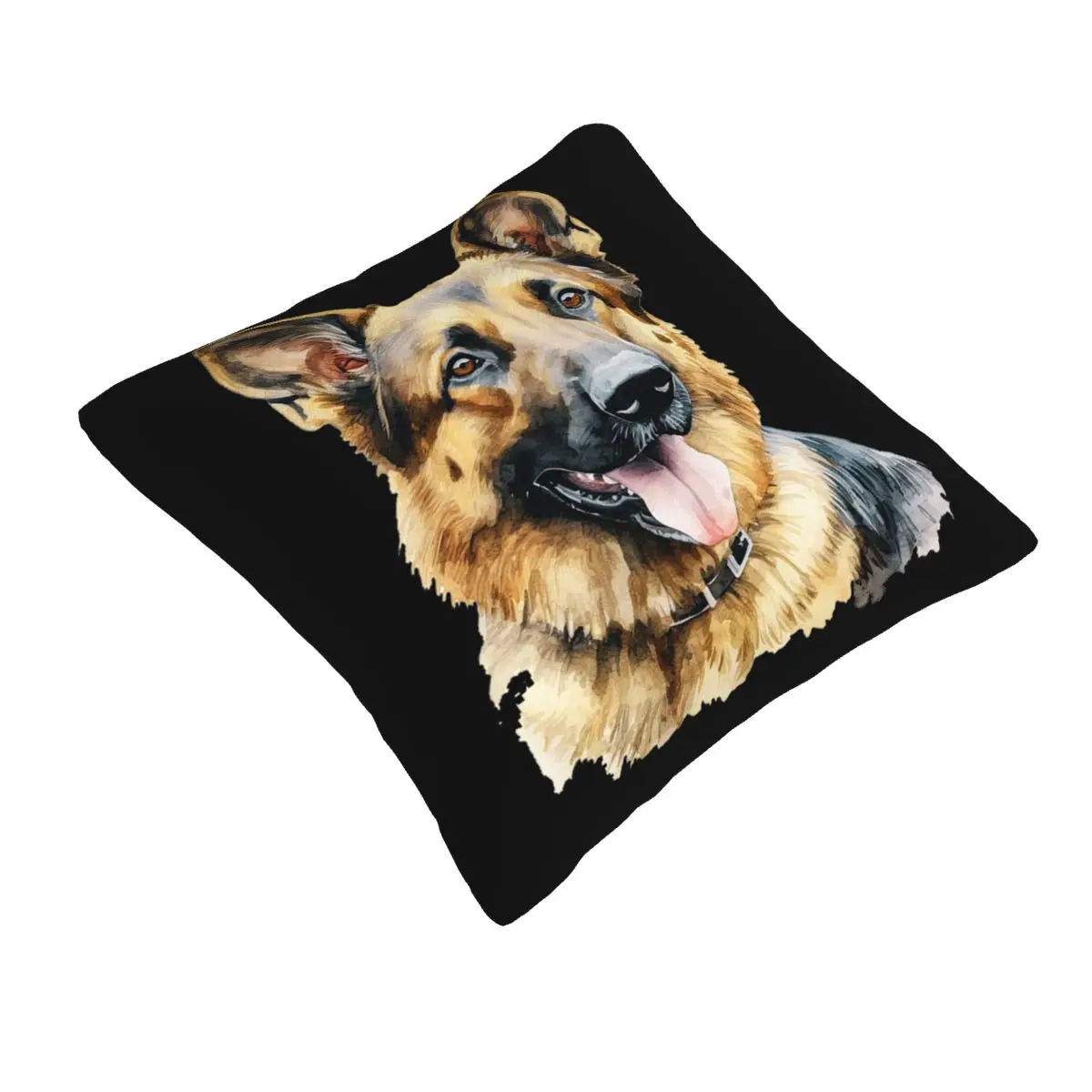 Watercolor German Shepherd Square Pillowcase Pillow Cover Cushion Zip Decorative Comfort Throw Pillow for Home Living Room
