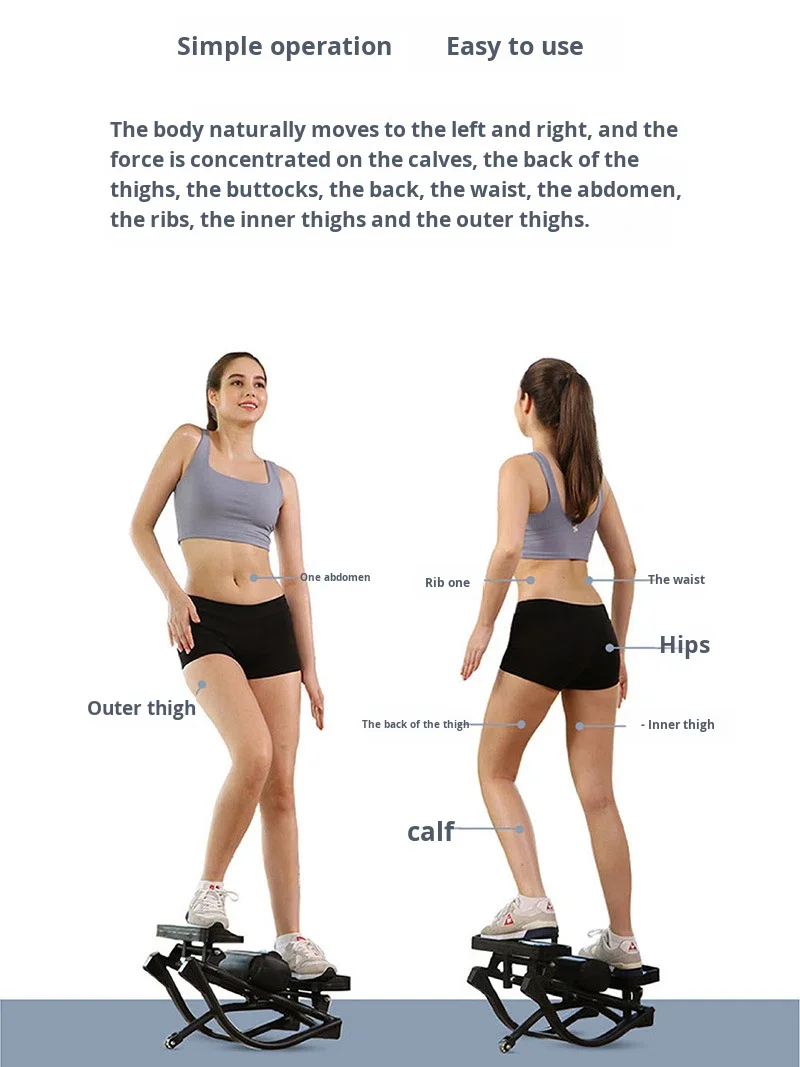 

Shaped Rock Stepper Machine Home Workout Fitness Equipment Side Lateral Rocking Digital Resistance Band