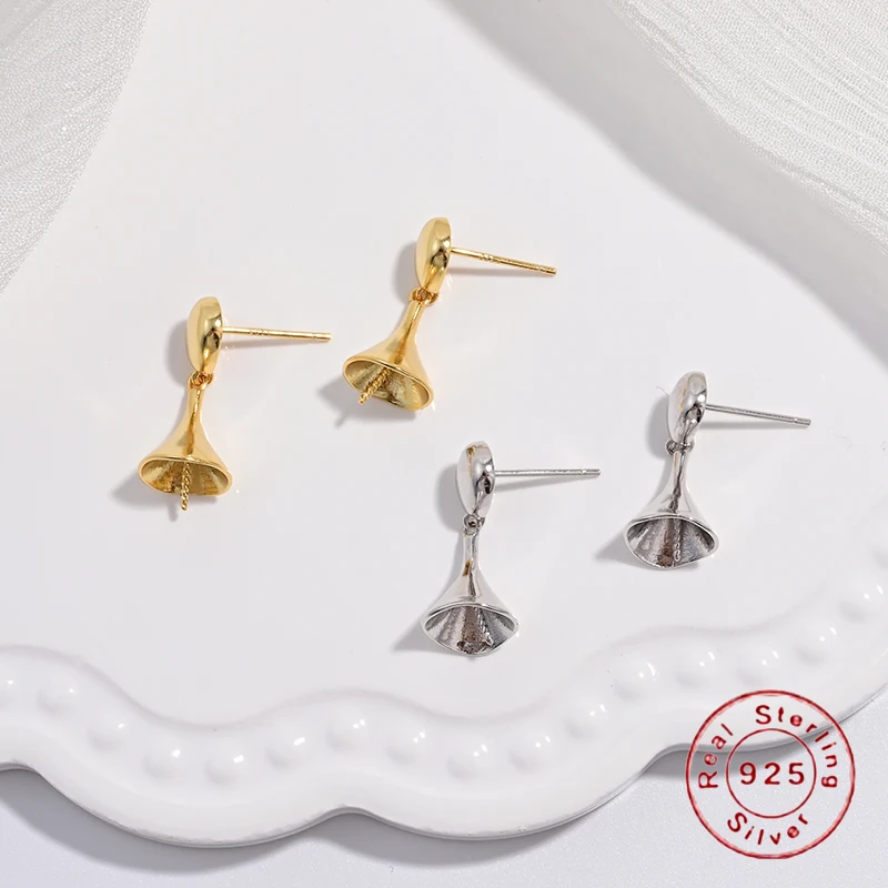 S925 Sterling Silver Semi Finished Empty Earring Studs Jewelry Making Accessories Wholesale Supply SE55