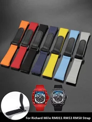 New 25mm-20mm High Quality Canvas Watchband For Richard Mille RM011 RM53 RM50 Series Screw Style Men Watch Strap