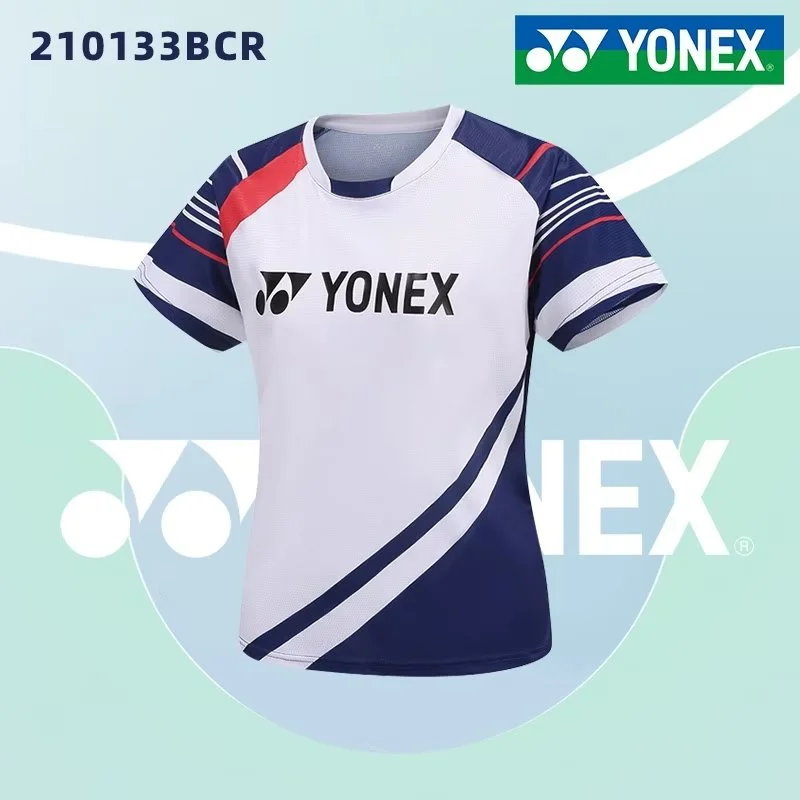 Yonex-Uniformes de compétition de badminton pour hommes et femmes, Économie en Y respirants à manches courtes, séchage rapide, 2024 Nouveau