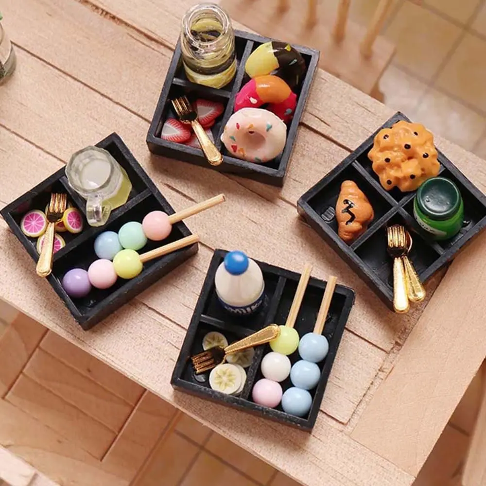 Résine Simulation alimentaire jouet scène modèle gâteau Miniature modèle maison de poupée Miniature Snack boisson poupées accessoires Sushi boîte déjeuner