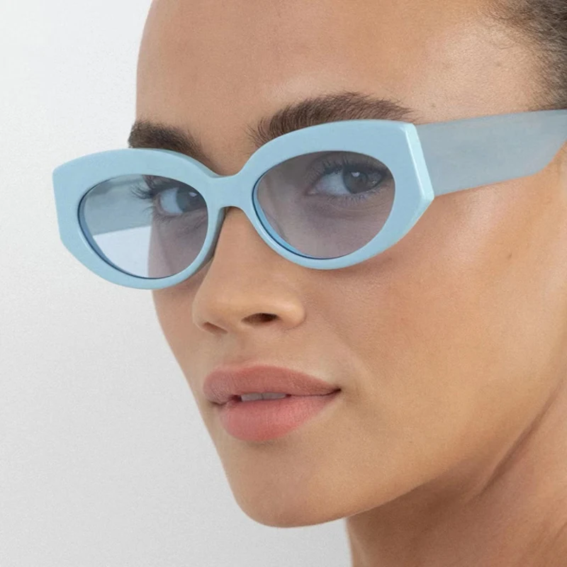 SO & EI gafas de sol Retro de ojo de gato Color gelatina para mujer, gafas de sol ovaladas de diseñador de marca a la moda, gafas de sol UV400 para hombre, gafas de sol de tendencia