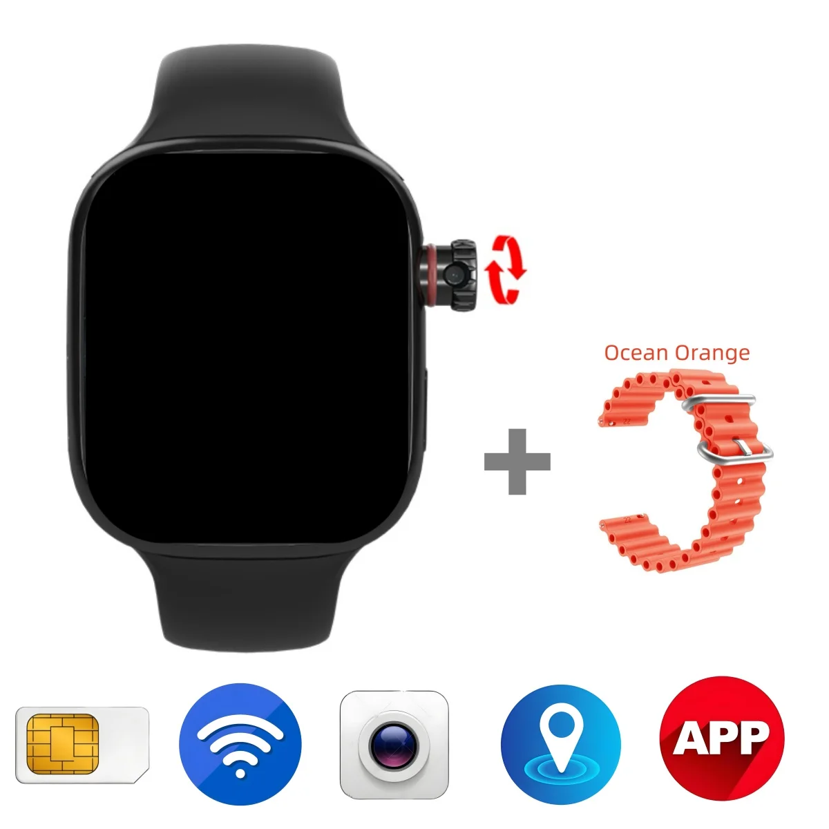 VP10 Smart Watch 2.2 inch Amoled 4G Android 9.0 Smartwatch With Sim Card 180° Rotating Camera GPS WIFI Google Play 128GB Storage