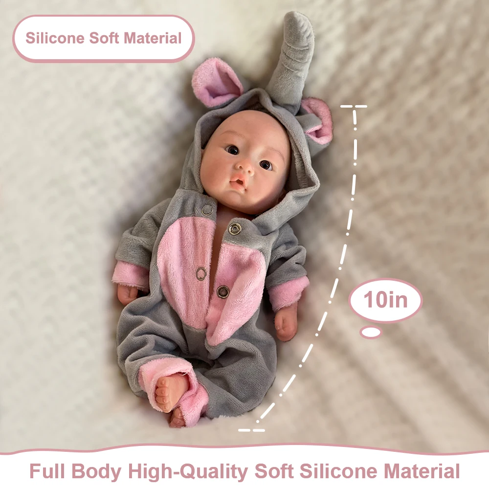 

New1 Твердая силиконовая кукла Bebe Reborn Bald Hadmade Soft Touch, 10 дюймов, милая кукла Reborn для новорожденных мальчиков, подарки на день рождения
