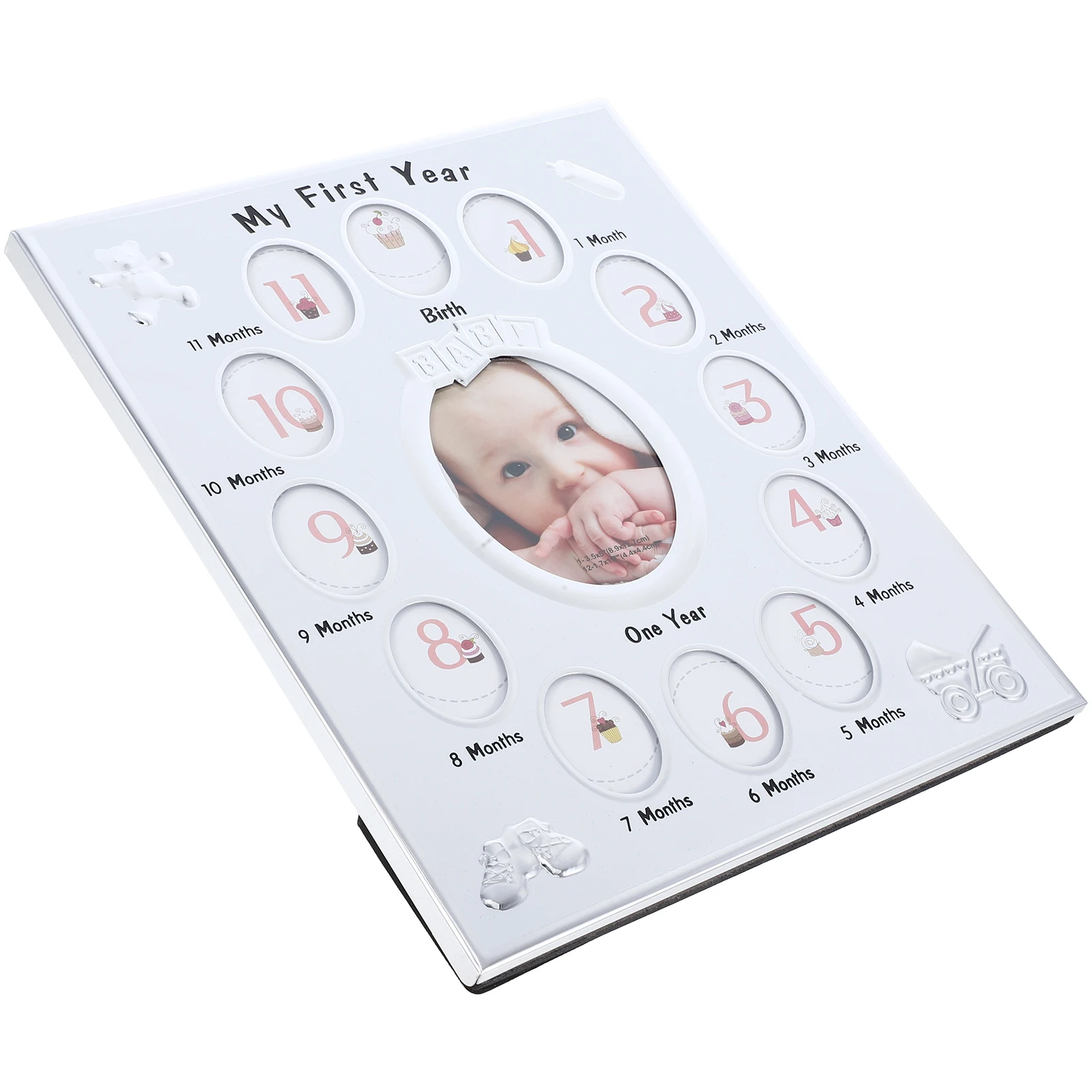 

1pc 12 Months Baby Photo Frame Durable Cartoon Design Growth Record Picture Frame Newborn Wall Memory Gift For Infant
