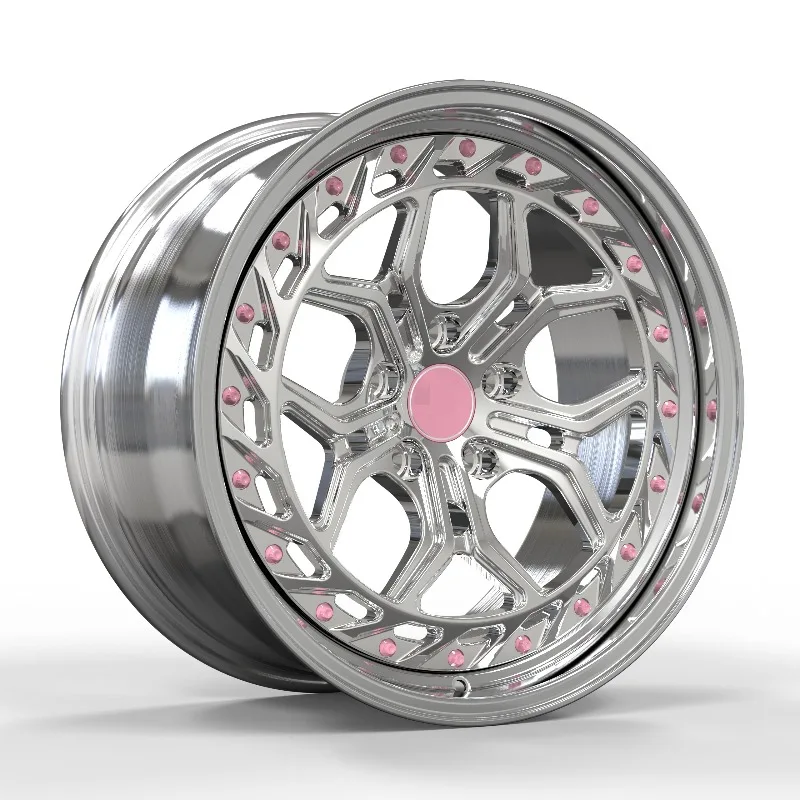 【2026】HuoJue Factory Forged Aluminum Alloy Wheel White-electroplated Center Disc Brushed Polished Rim Edge 16-24 Inch For