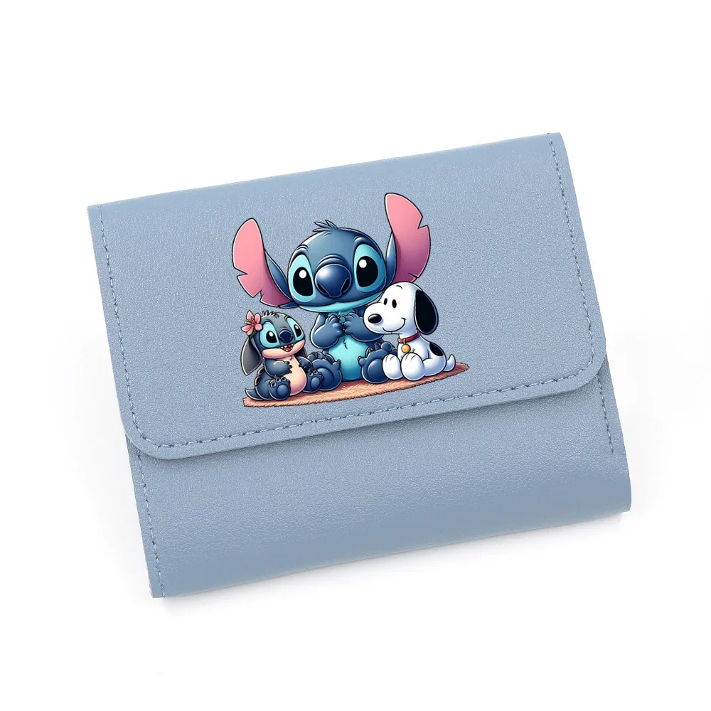 Disney-Lilo & Stitch Carteira Curta para Mulheres, Couro PU, Titular do Cartão Feminino, Senhoras Zíper Pequeno, Bonito Porta-moedas, Feminino, Senhoras, 2022