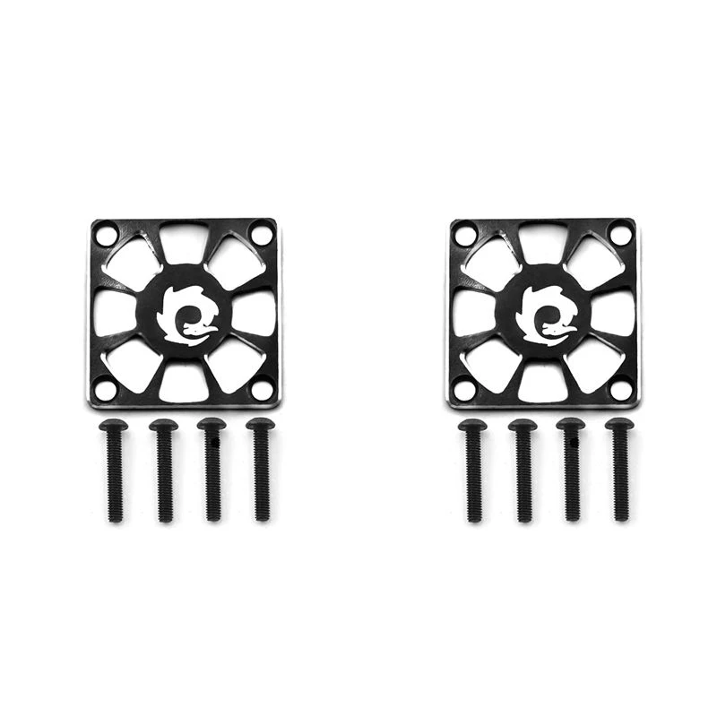 BEDW-2X Aluminum Alloy Cooling Fan Cover 30X30mm For RC Motor ESC Electric Regulating Fan Protection Cover, Black