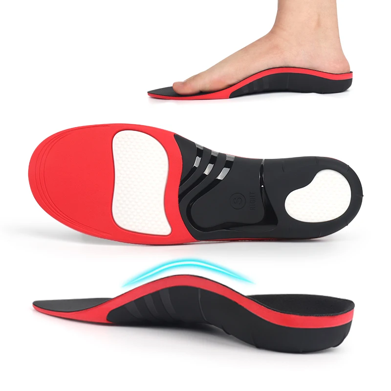 Orthopedic Insoles with Arch Support Deep U Heel Stable Cushion for Pain Relief Plantar Fasciitis PU Shoe Pad for Comfortable