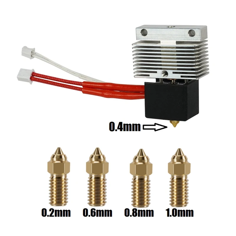 For Elegoo Neptune 4/4Pro Hotend+0.2Mm/0.4Mm/0.6Mm/0.8Mm/1.0Mm Nozzle Kit 24V 40W Heating Rod For Elegoo Neptune4/4Pro