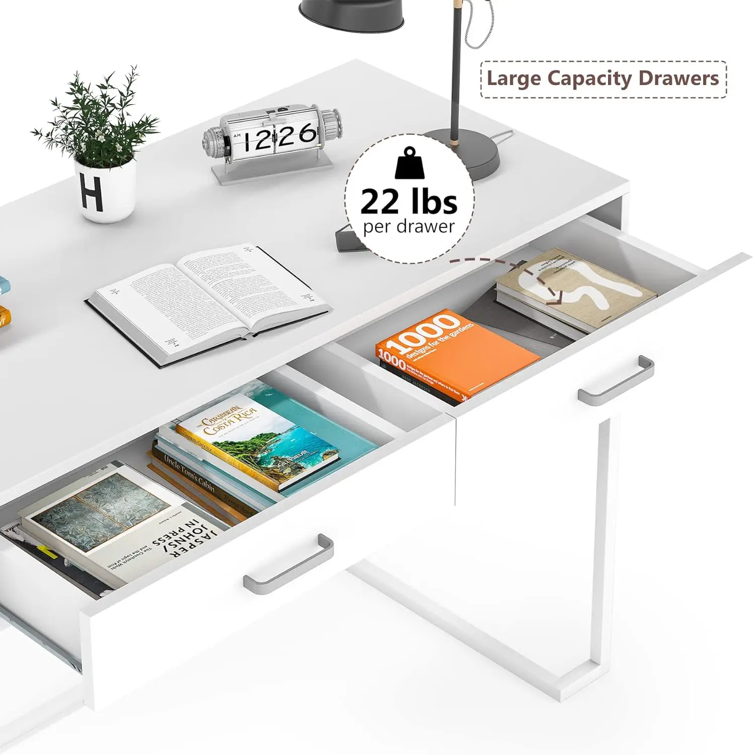 Computer Desk with Drawers for Small Spaces, 39