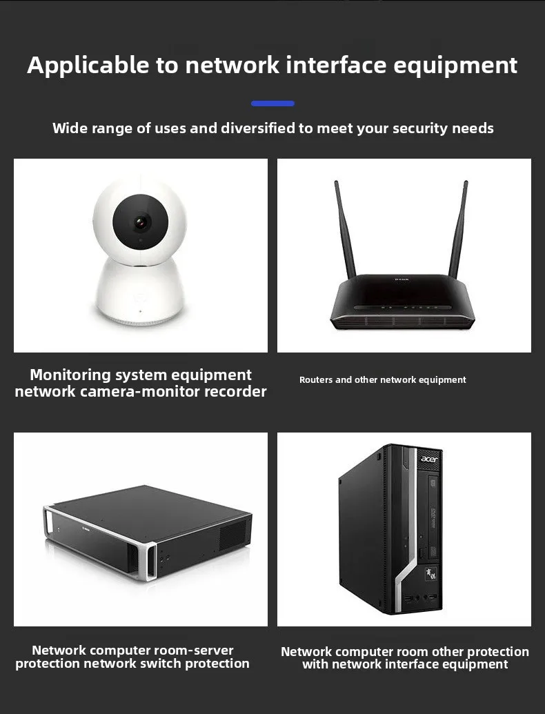 Ochronnik przeciwprzepięciowy RJ45 100M Single Network Lightning Protection Device 1CH Thunder Preventer do kamer CCTV IP POE