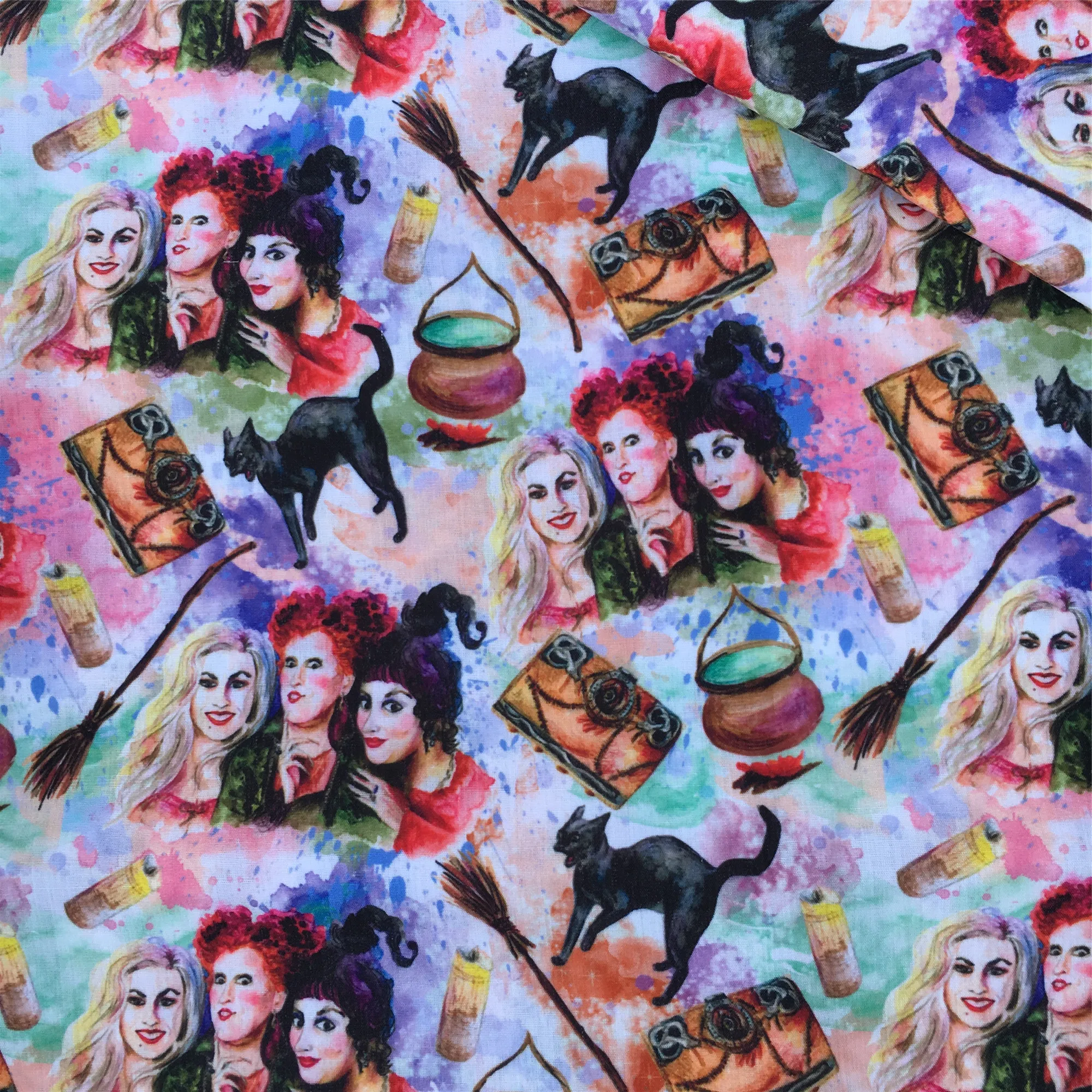 Disney Hocus Pocus Witch Digital Printing Polyester Cotton Fabric Sewing Quilting Fabric Needlework Material DIY Handmade