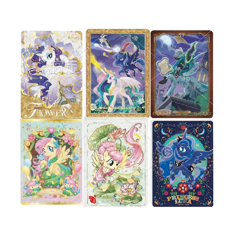 Genuine My Little Pony single cards new SGR Fluttershy Pinkie Pie LSR Rarity Rainbow Dash rare shiny cards toys gifts