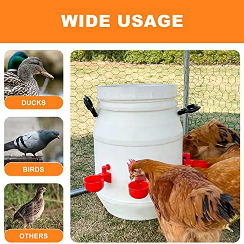 Chicken Water Cups Chicken Water Feeder Automatic Poultry Water Kit For Ducks,Birds,Geese