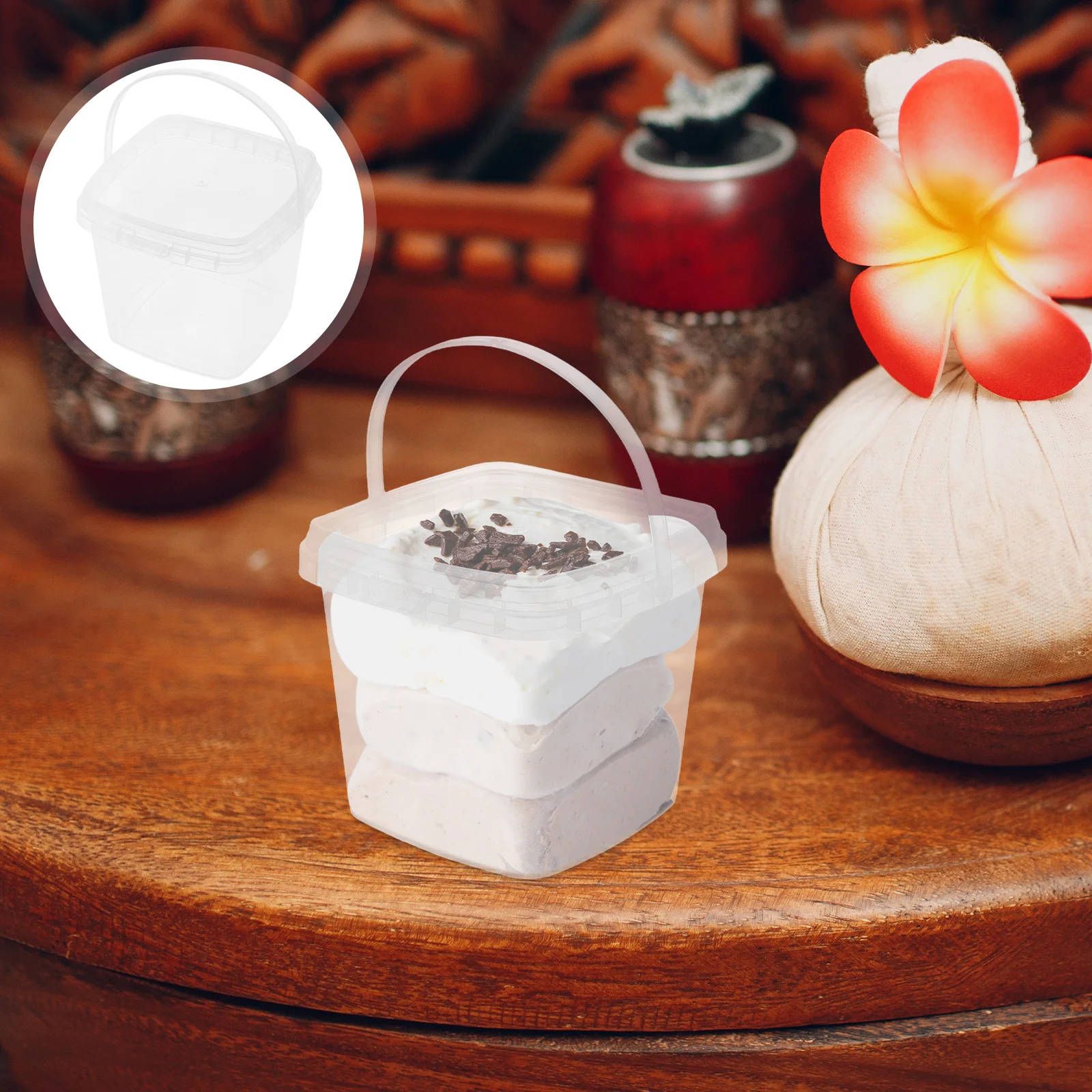 

12Pcs Thick Clear Ice Cream Boxes for Freezer Storage Multifunctional Kitchen Containers with Lids for Homemade Desserts and