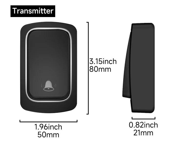 Kabellose Türklingel, keine Batterie erforderlich, wasserdicht, selbstbetrieben, Türklingel-Set für Zuhause und Außenbereich, kinetische Klingel. – Detail 9